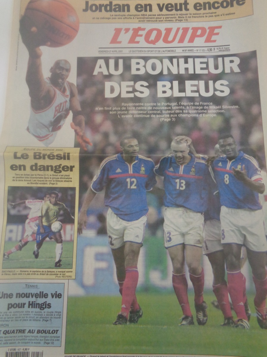Journal l'équipe 27/04/2001 Michael Jordan en veut encore - Basket - Journal L'Équipe authentique - Revue Vintage