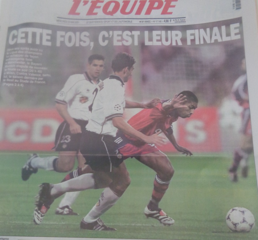 Journal l'équipe 23/05/2001 Finale Valence / Bayern - Ligue des champions - Football - Journal L'Équipe authentique - Revue Vintage