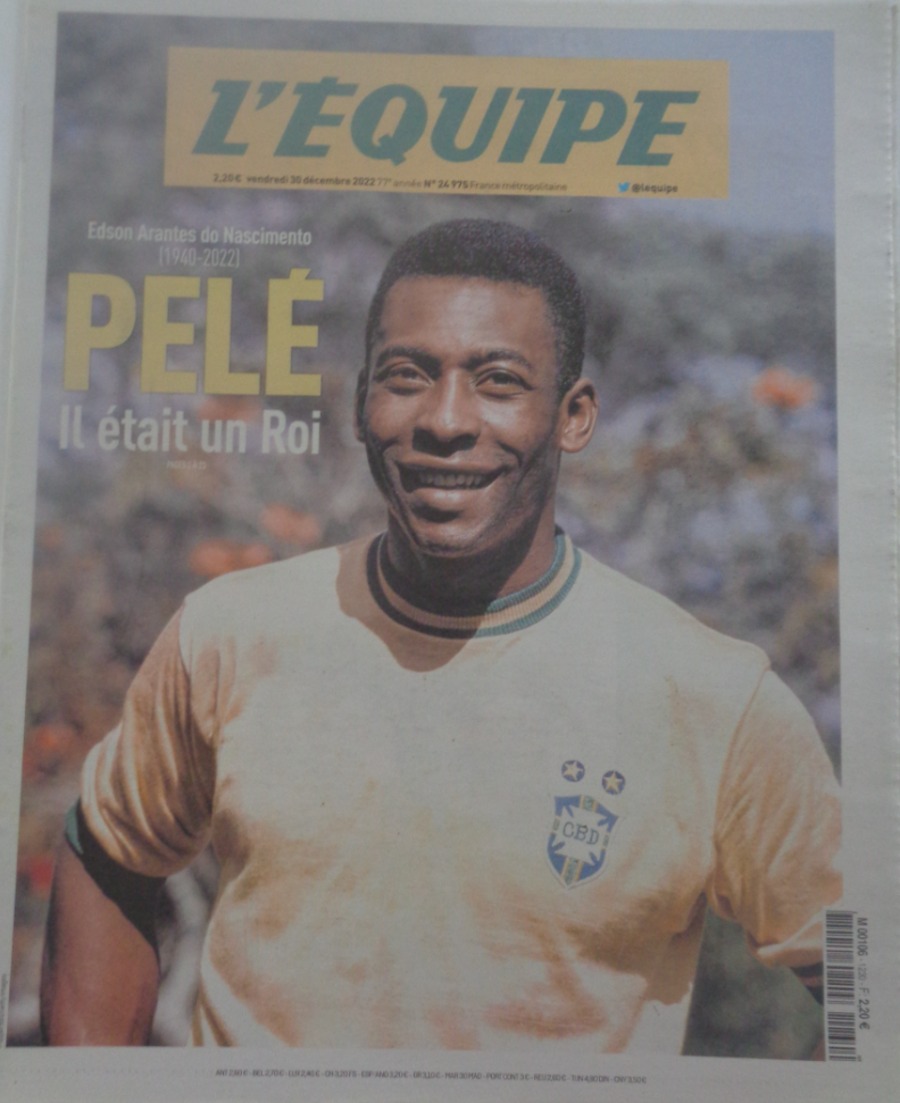 Journal l'équipe 30/12/2022 Pelé - il était un Roi - Hommage - Journal L'Équipe authentique - Revue Vintage