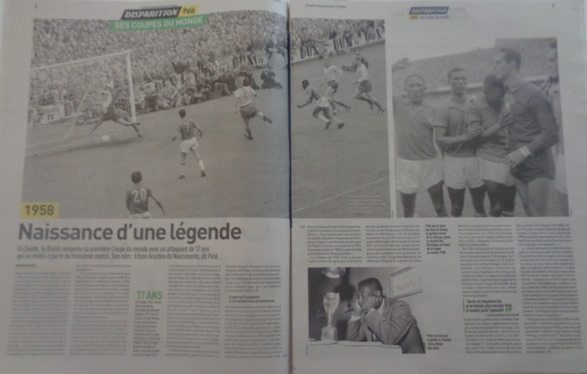 Journal l'équipe 30/12/2022 Pelé - il était un Roi - Hommage - Vue 4 - Journal L'Équipe