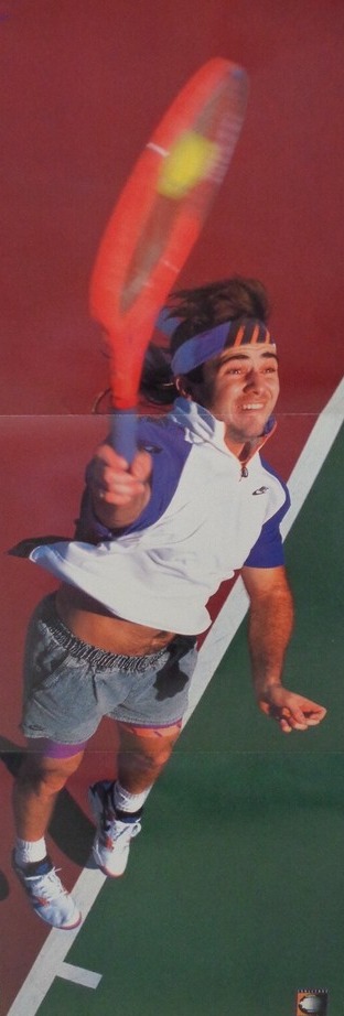 Affiche - Poster Nike Challenge court A. Agassi - 89x33 cm - Tennis - Tennis authentique - Revue Vintage