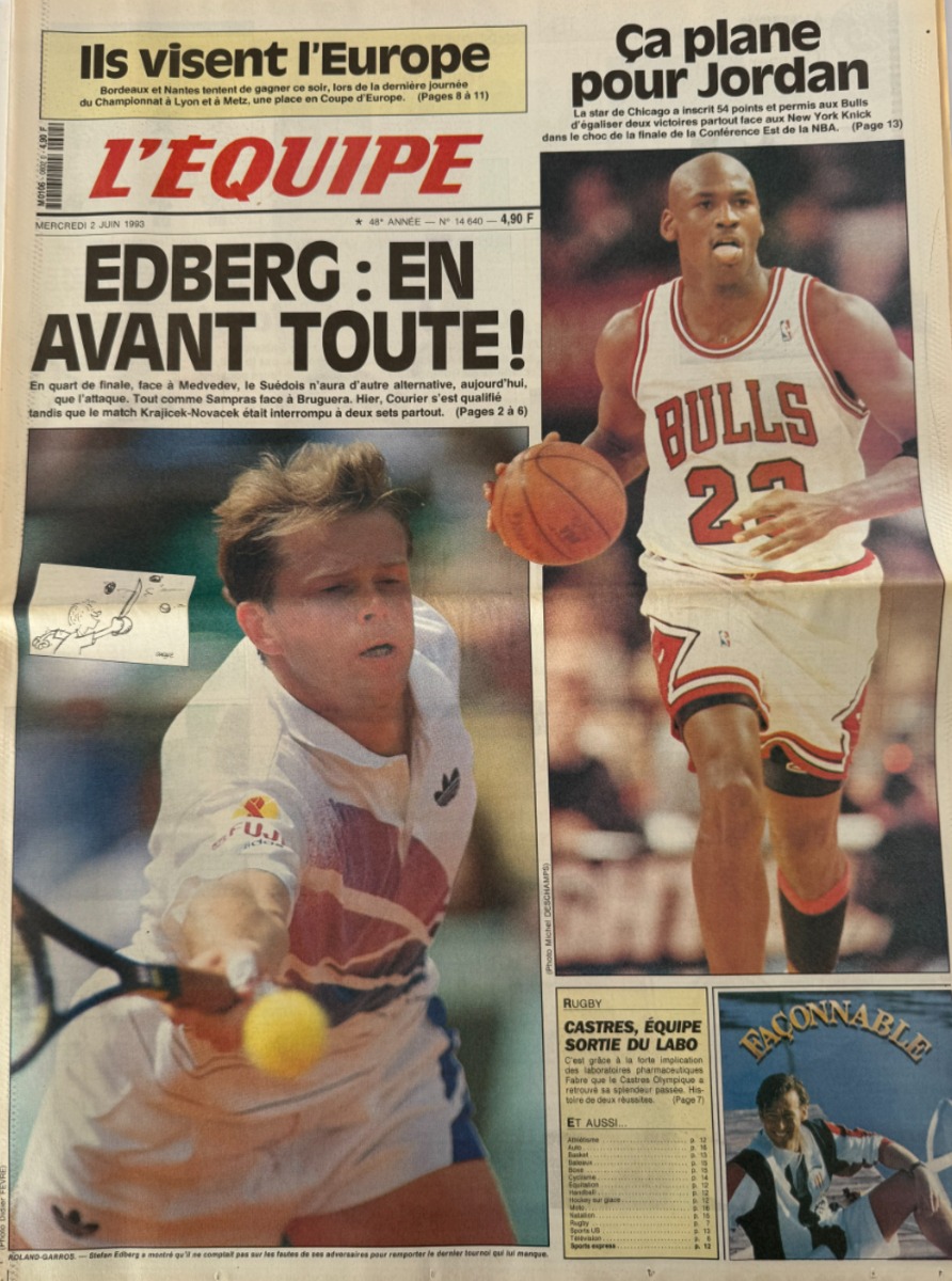 Journal l'équipe 02/06/1993 Ça plane pour Michael Jordan - Basket - Journal L'Équipe authentique - Revue Vintage