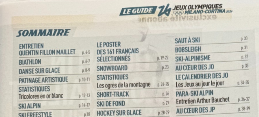 Journal l'équipe 02/02/2026 Guide Olympiques d'hiver - Milan Cortina - Jeux Olympiques - Vue 2 - Journal L'Équipe