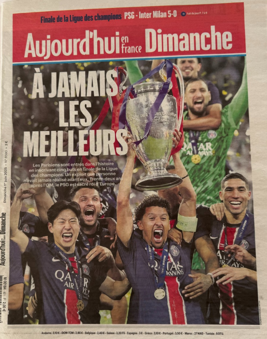 Aujourd'hui 01/06/2025 À jamais les meilleurs - Paris Saint Germain / Inter Milan - Ligue des champions - Football - Football authentique - Revue Vintage