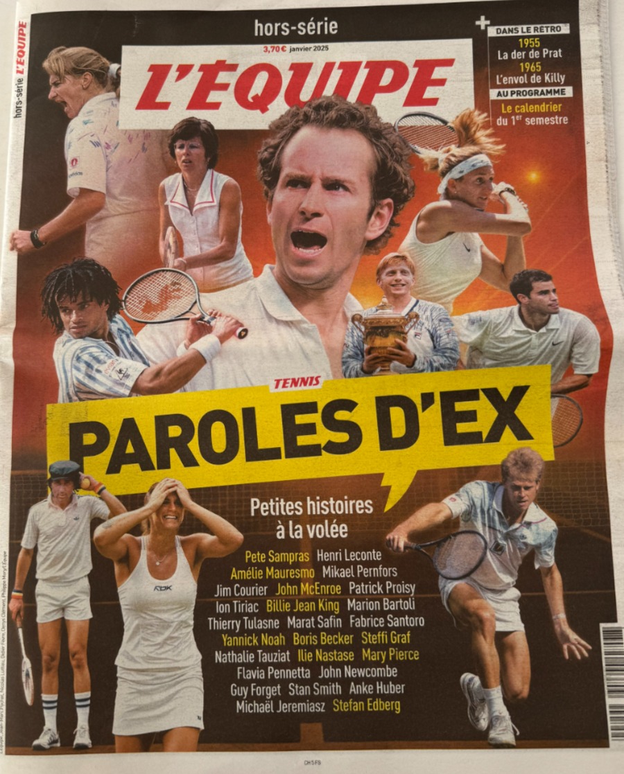 Journal l'équipe janvier 2025 Hors série - Paroles d'ex - Tennis - Journal L'Équipe authentique - Revue Vintage