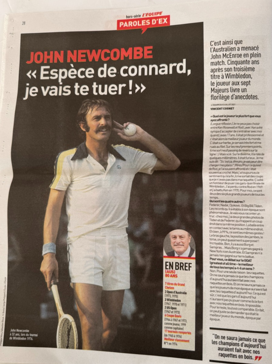 Journal l'équipe janvier 2025 Hors série - Paroles d'ex - Tennis - Vue 4 - Journal L'Équipe