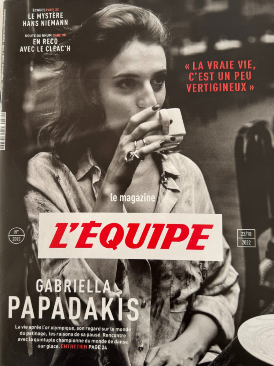 L'équipe magazine 22/10/2022 Gabriella Papadakis Championne du monde - Patinage sur glace - Journal L'Équipe authentique - Revue Vintage