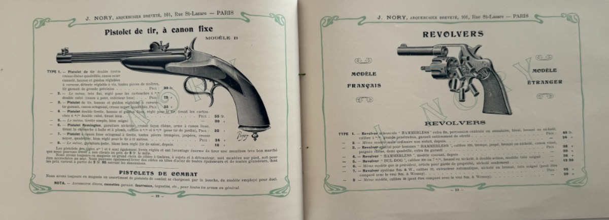 19eme - Catalogue d'armes de Paris J.Nory - Fusils de chasse - Armes de tir - Pistolet - Revolver - Vue 4 - Divers