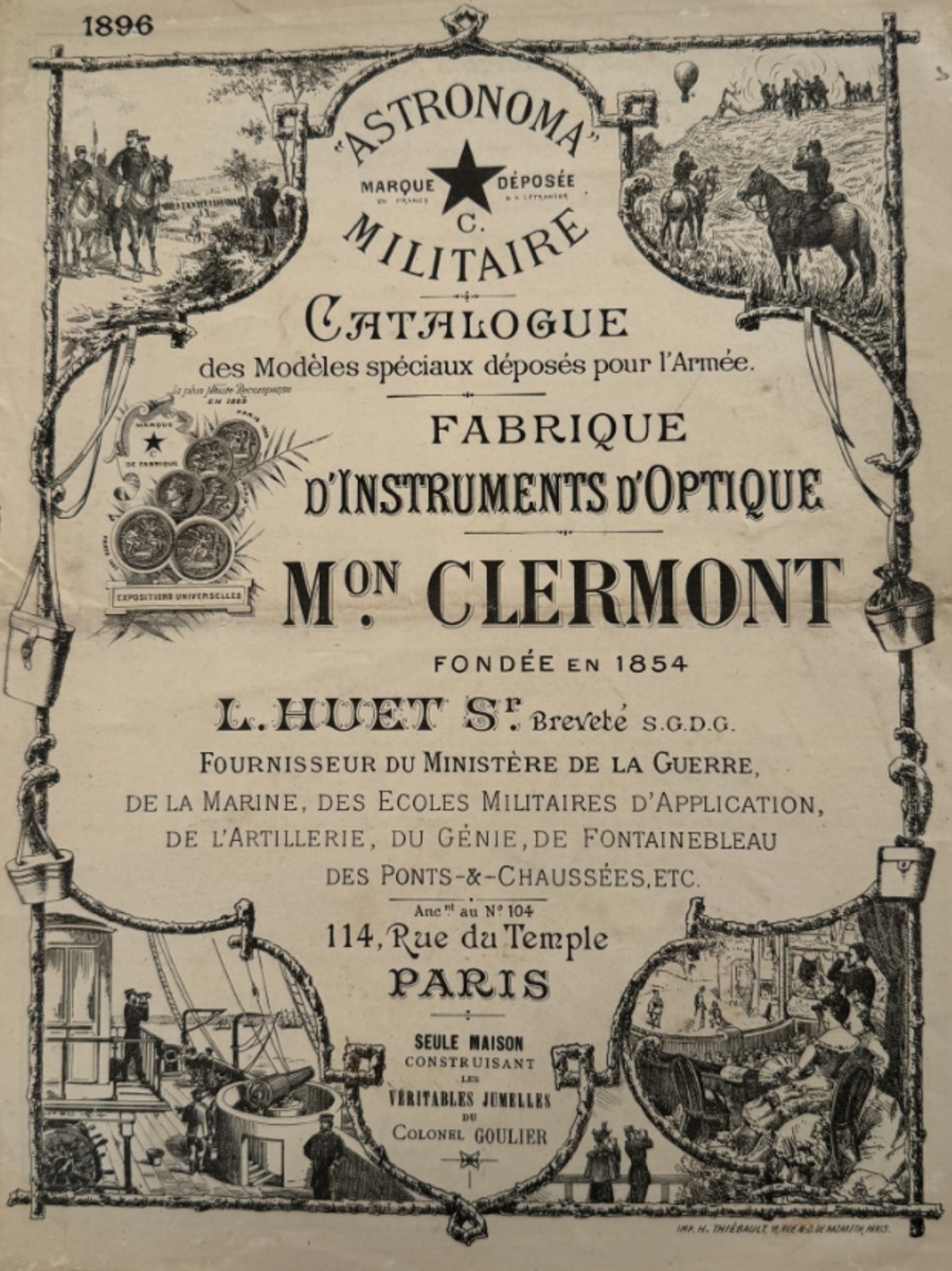 1896 catalogue d'instruments d'optique " Astronoma " militaire - jumelle - - Divers authentique - Revue Vintage