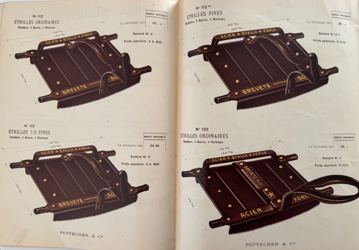 Catalogue d'étrilles peignes a cheval - Pottecher - Bussang Vosges - 1923 - Vue 2 - Divers