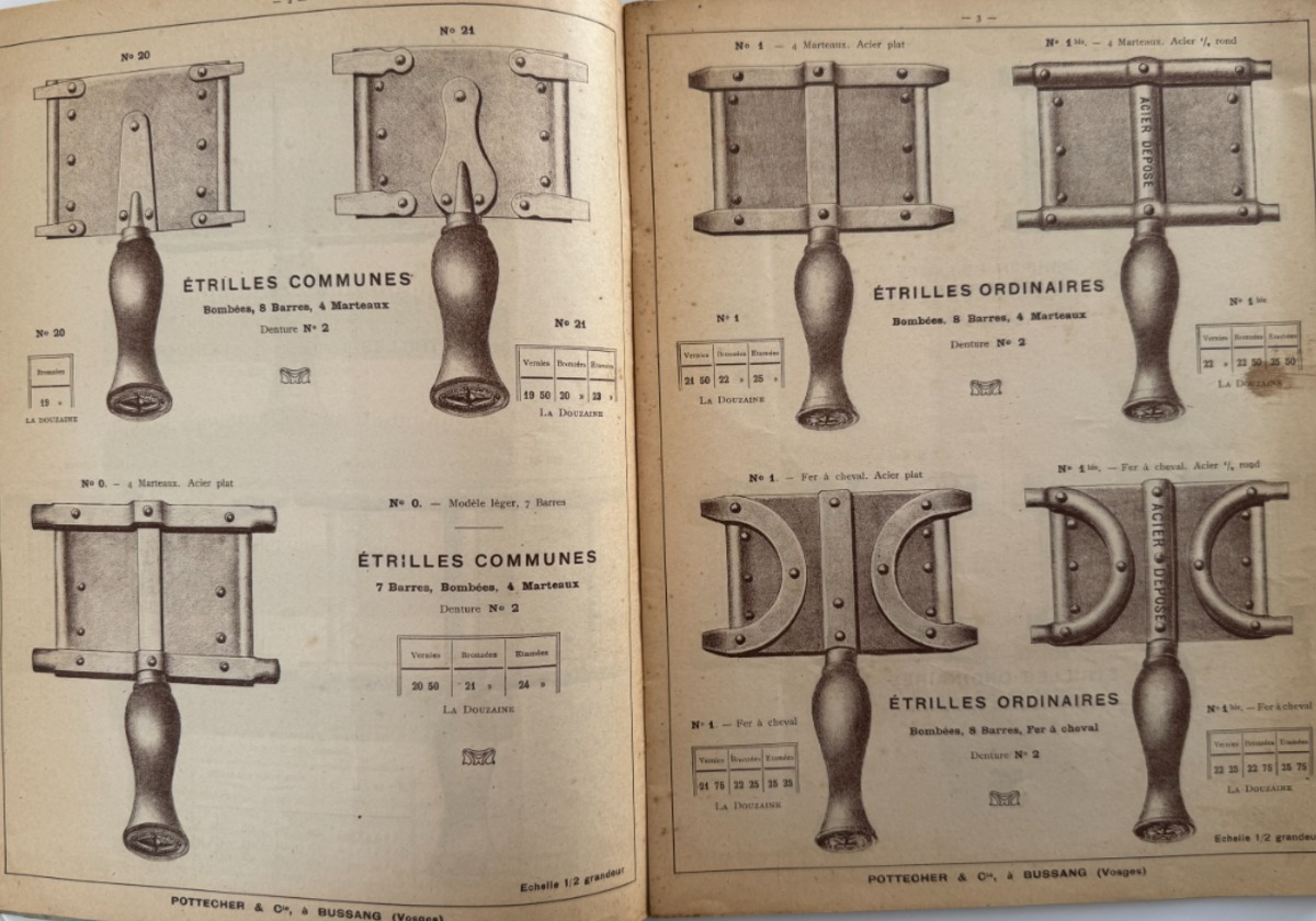 Catalogue d'étrilles peignes a cheval - Pottecher - Bussang Vosges - 1923 - Vue 3 - Divers