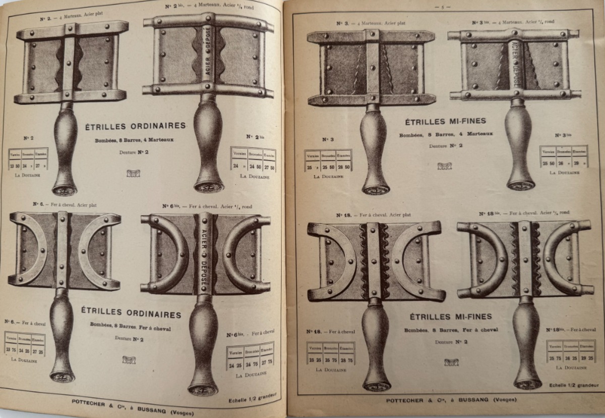 Catalogue d'étrilles peignes a cheval - Pottecher - Bussang Vosges - 1923 - Vue 6 - Divers