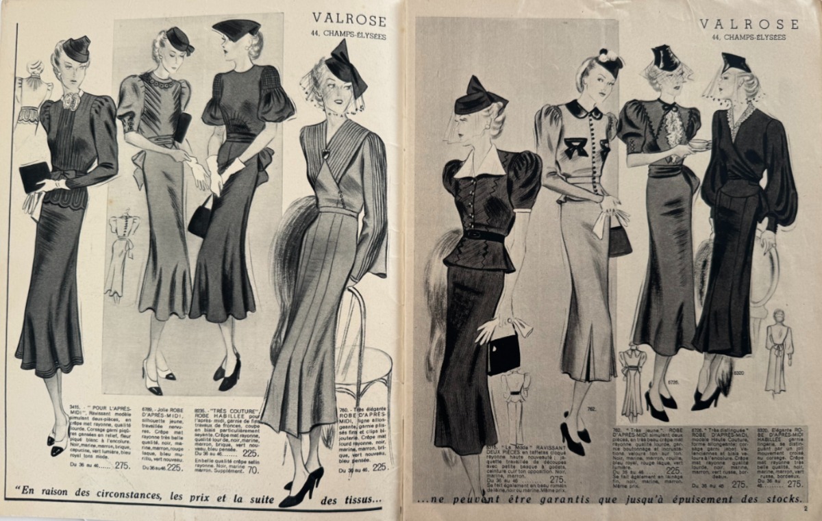 Catalogue Valrose couture, mode, Champs Élysées, 1937 - Vue 2 - Grands Magasins