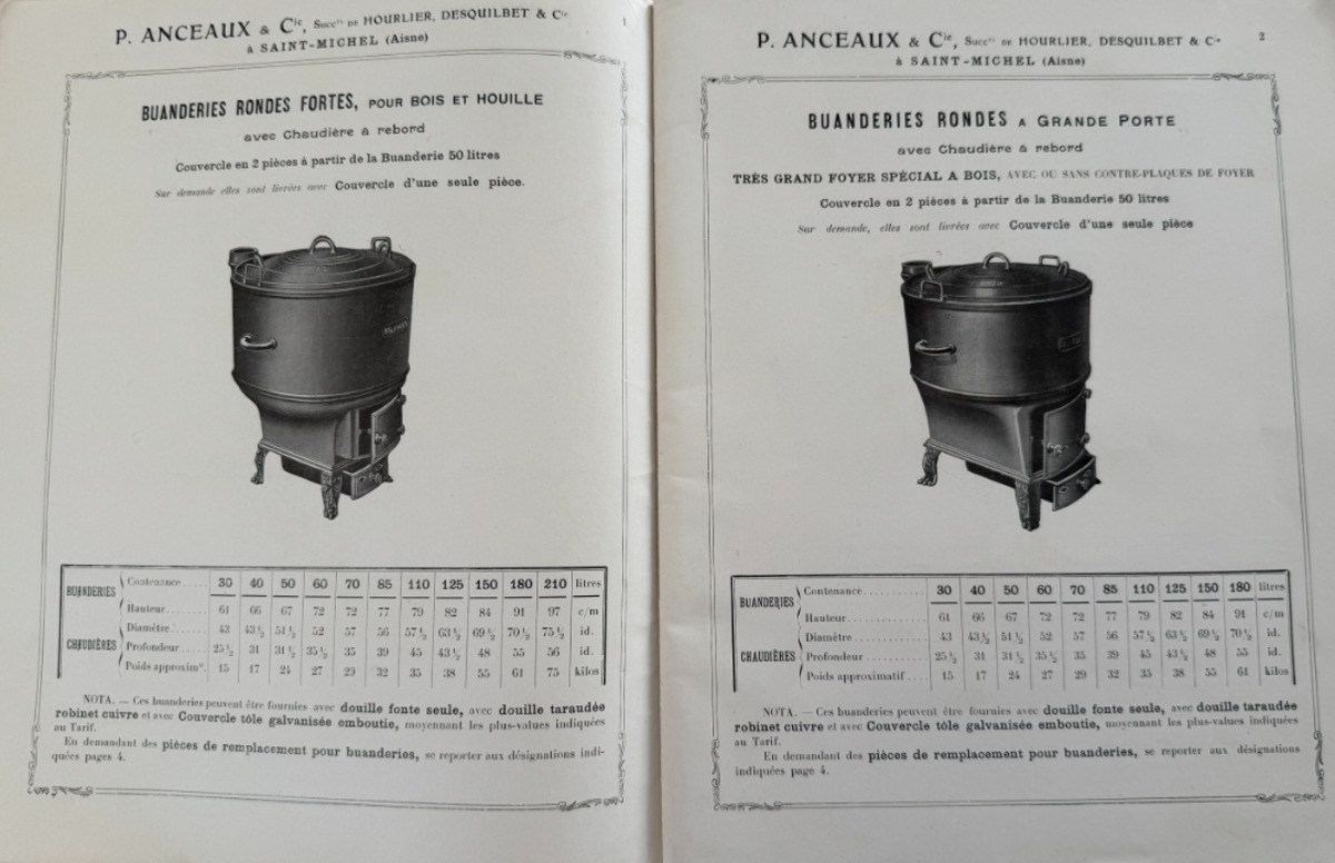 Catalogue Fonderie Hourlier, Anceaux, Desquilbet et Cie - Saint Mihiel - Aisne - année 1913 - Vue 3 - Divers