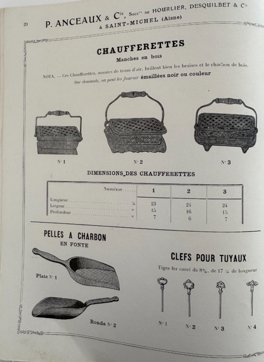 Catalogue Fonderie Hourlier, Anceaux, Desquilbet et Cie - Saint Mihiel - Aisne - année 1913 - Vue 5 - Divers