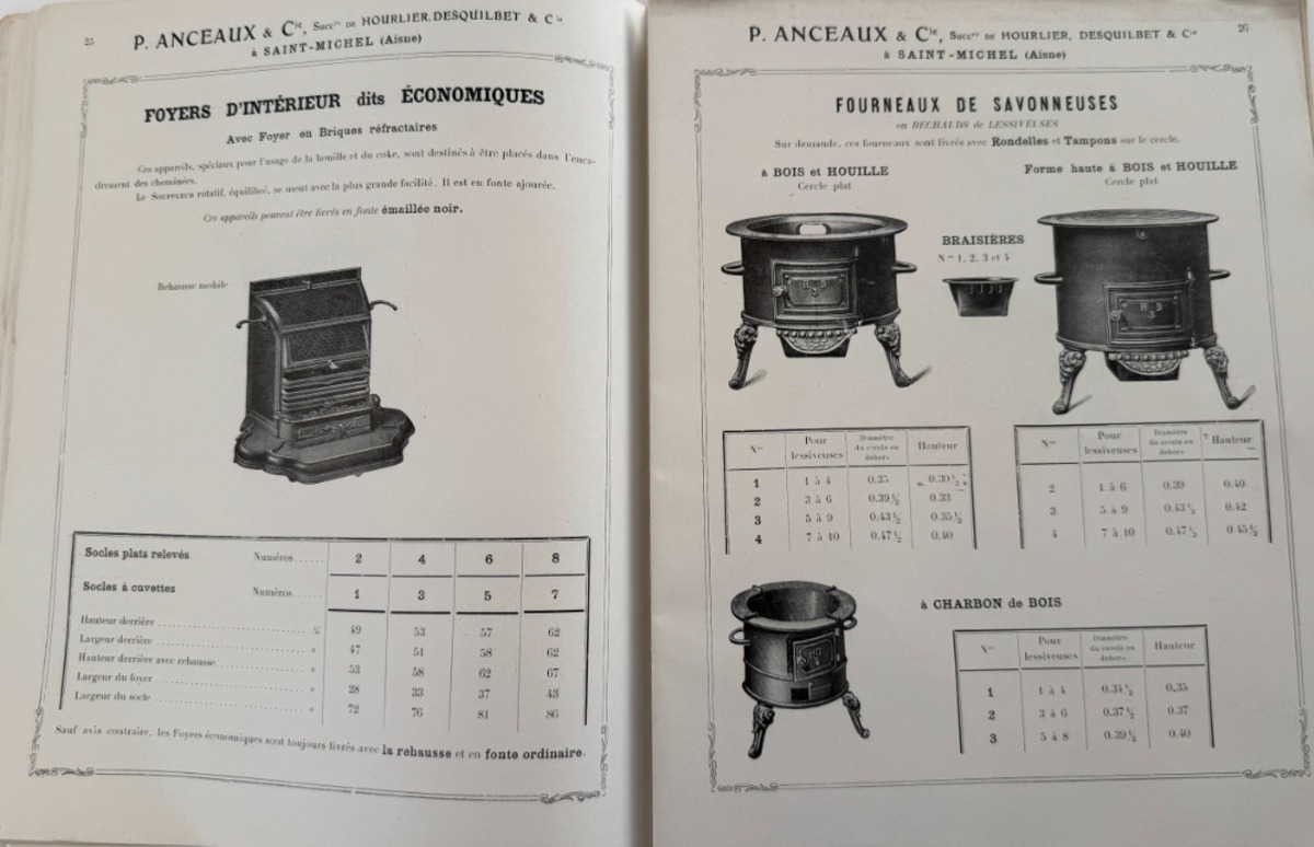 Catalogue Fonderie Hourlier, Anceaux, Desquilbet et Cie - Saint Mihiel - Aisne - année 1913 - Vue 6 - Divers