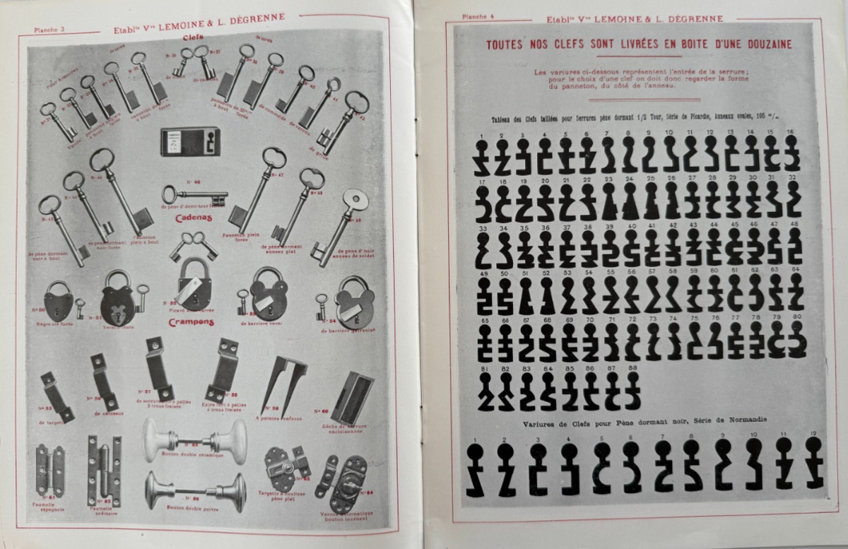 Catalogue Pièges a gibier, Quincaillerie, Serrurerie, Clé,Taillanderie - Lemoine et Dégrenne - Tinchebray Orne - Vue 2 - Divers