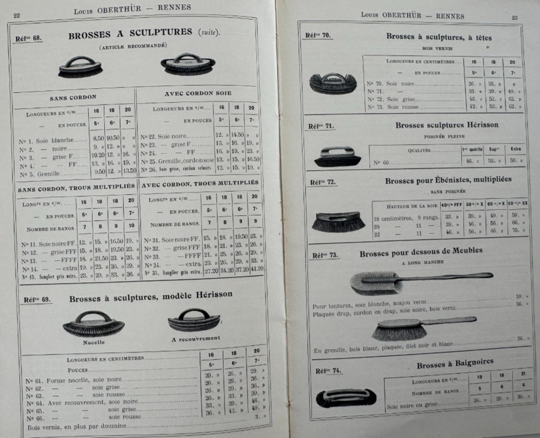 Catalogue manufactures de brosses et soies - Louis Oberthür - Rennes - Vue 6 - Divers
