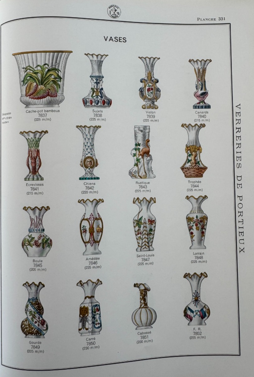 Catalogue Verrerie Portieux Vallerysthal 1933 verre opaline sucrier - Vosges - Vue 6 - Divers