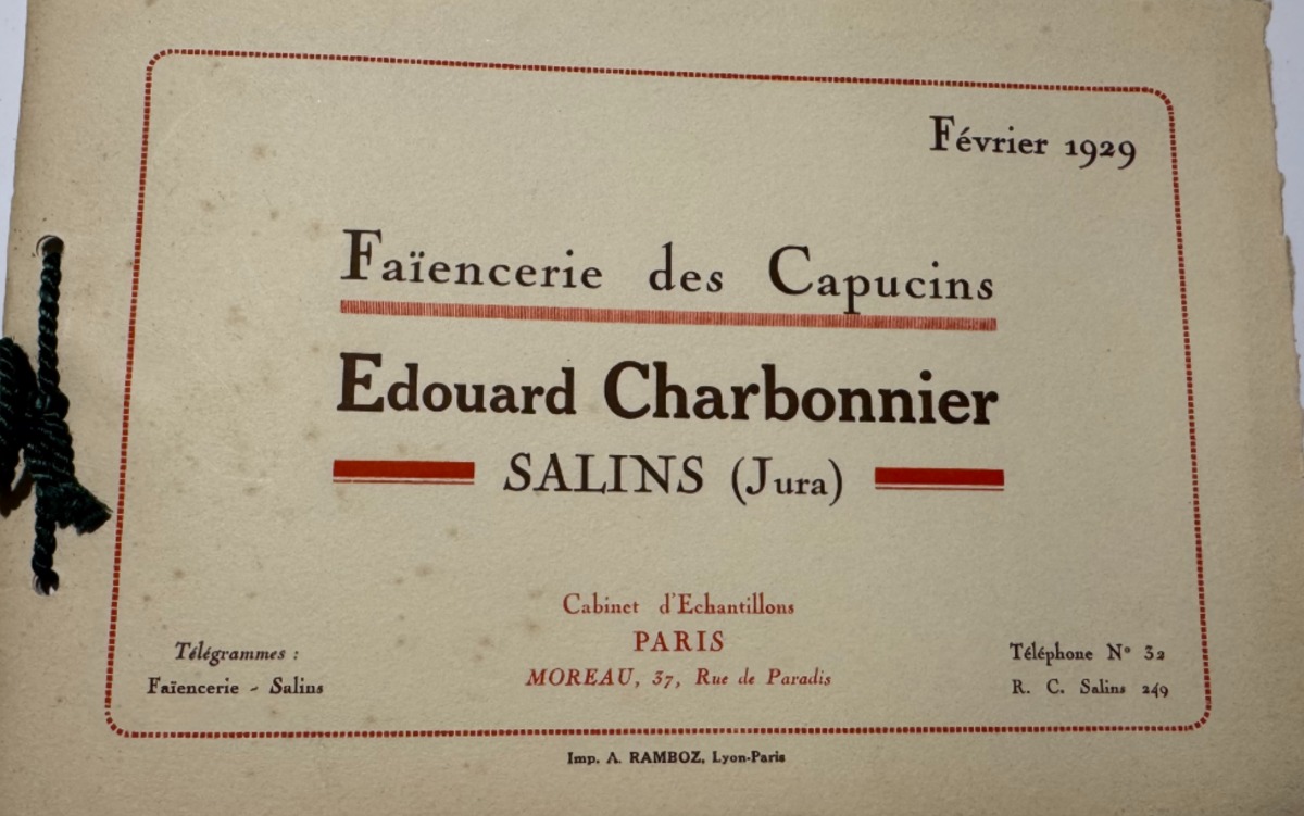 Catalogue faïencerie de Salins les bains - Jura - 1929 - Divers authentique - Revue Vintage