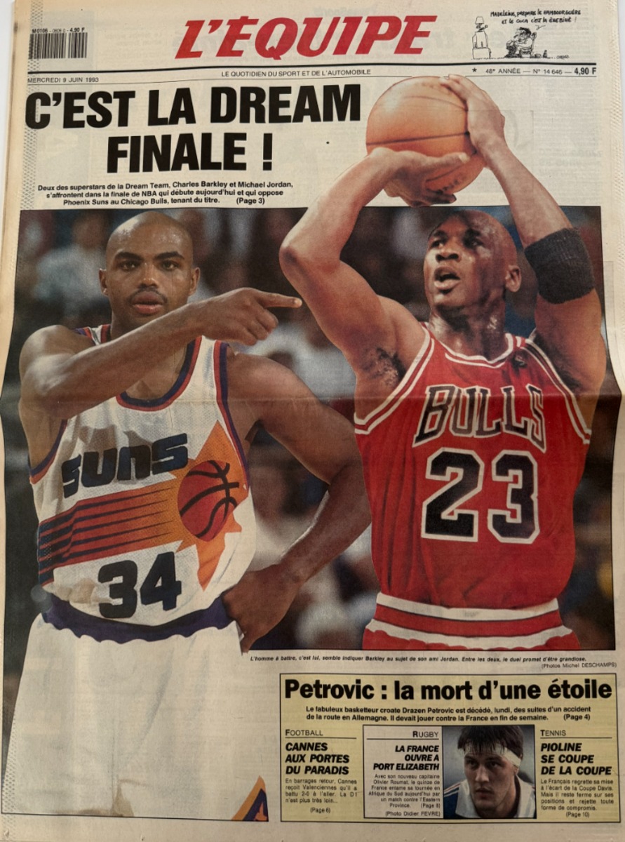 Journal l'équipe 09/06/1993 Michael Jordan - C'est la dream finale - Basket - NBA - Chicago Bulls - Journal L'Équipe authentique - Revue Vintage