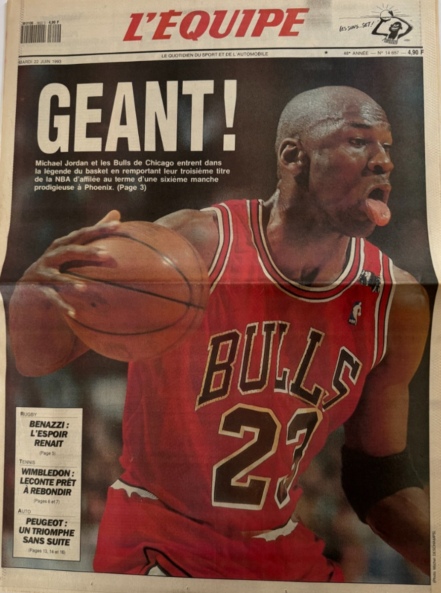 Journal l'équipe 22/06/1993 Michael Jordan Géant !! - Basket - NBA - Chicago Bulls - Journal L'Équipe authentique - Revue Vintage