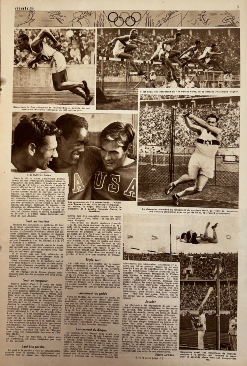 1936 Match l'intran Jesse Owens - Jeux Olympiques de Berlin - Vue 4 - Jeux Olympiques