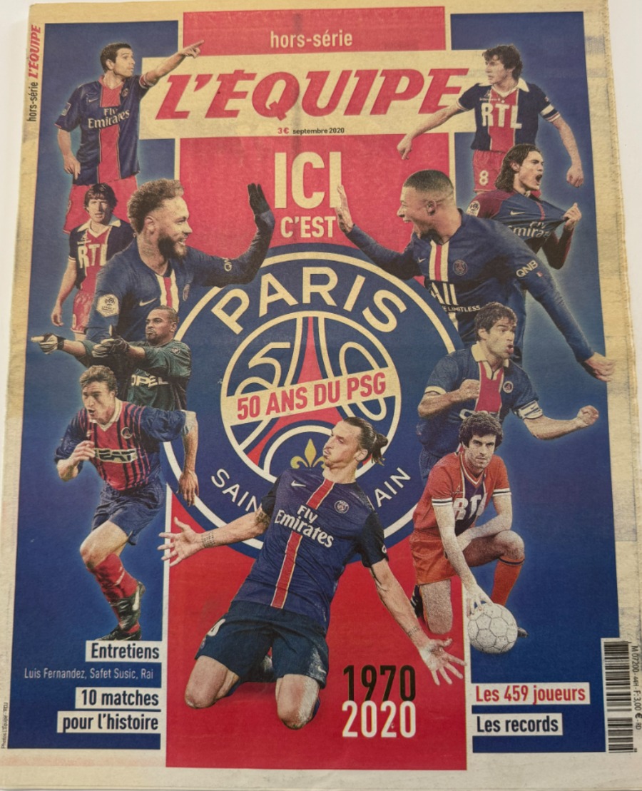 Journal L'Equipe - Ici Paris - Hors Série - 50 ans du PSG - - Football - 2020 Paris Saint Germain - Journal L'Équipe authentique - Revue Vintage