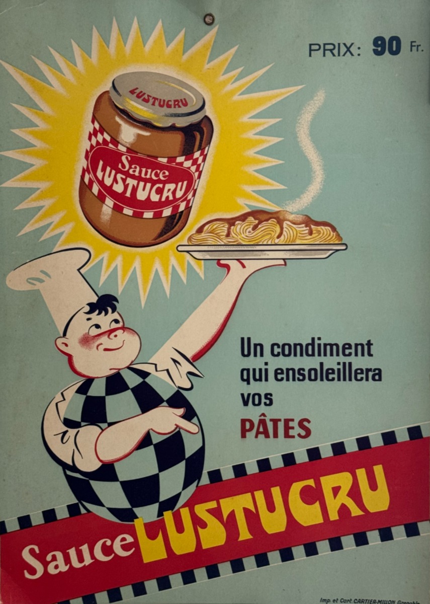 Carton publicitaire Lustucru - Pâtes - - Publicitaire authentique - Revue Vintage