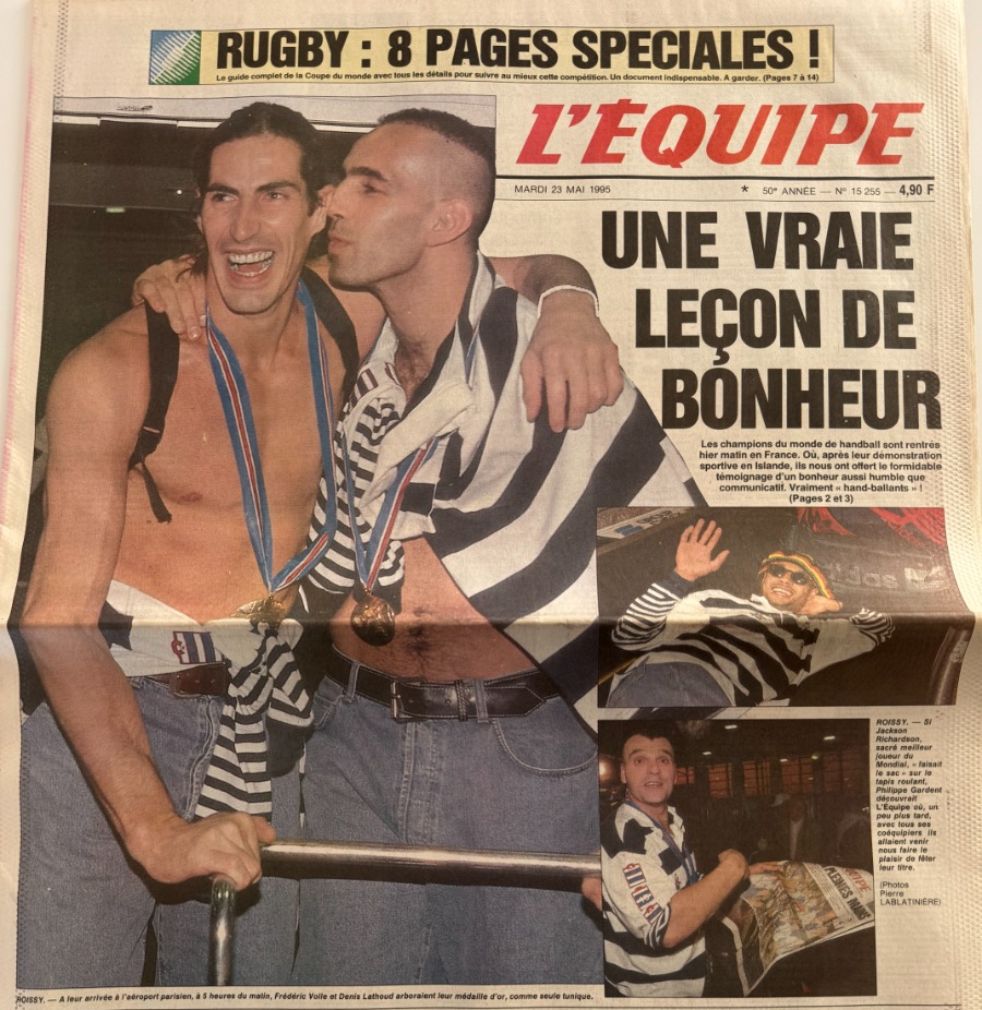 Journal l'équipe 22/05/1995 " Les barjots " champion du Monde - Handball - Journal L'Équipe authentique - Revue Vintage