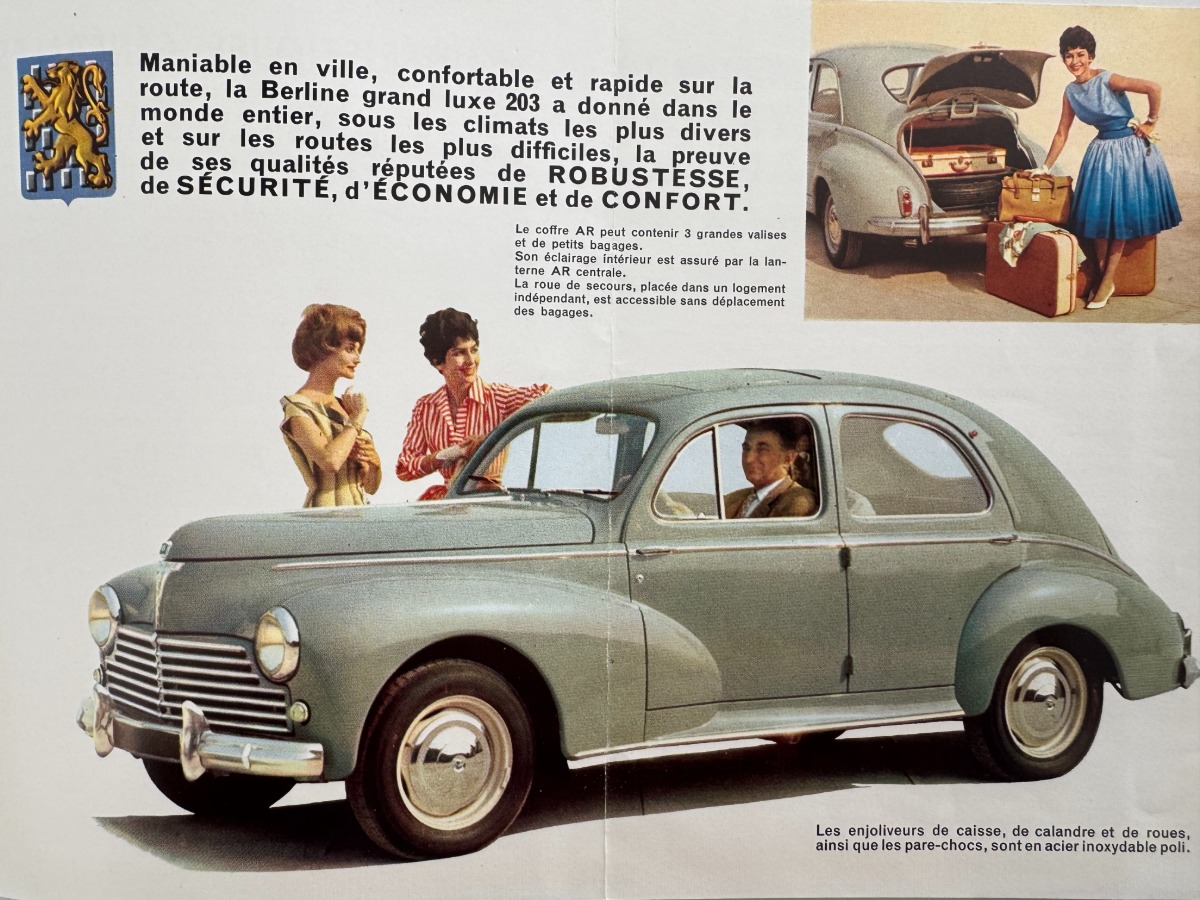 Catalogue Peugeot 203 année 1960 - Vue 2 - Auto