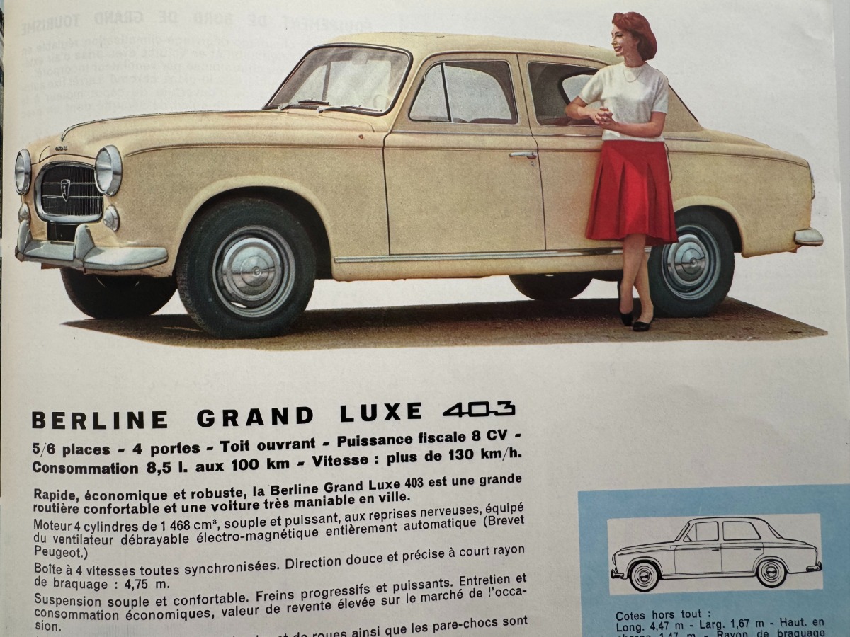 Catalogue Peugeot 403 année 1963 . - Vue 2 - Auto