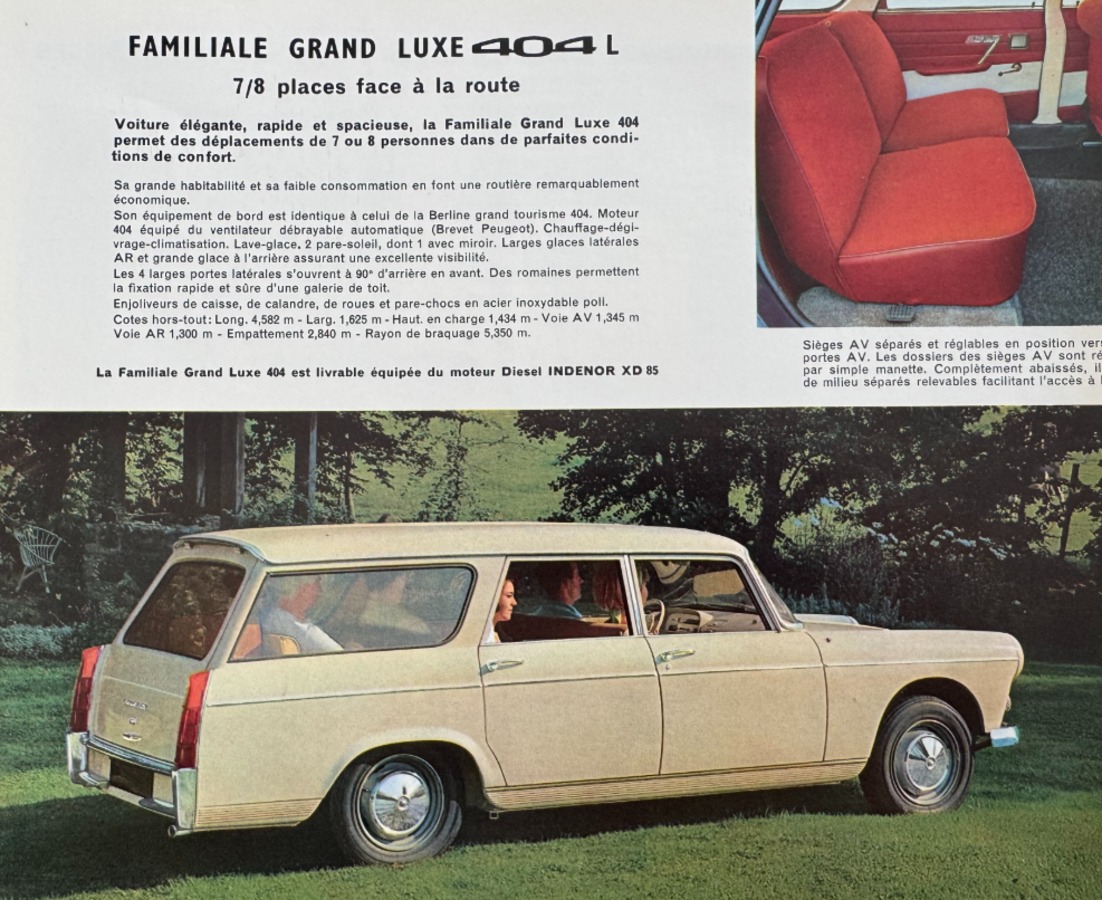 Catalogue Peugeot 404 Familiale - Limousine - Commerciale - Vue 2 - Auto