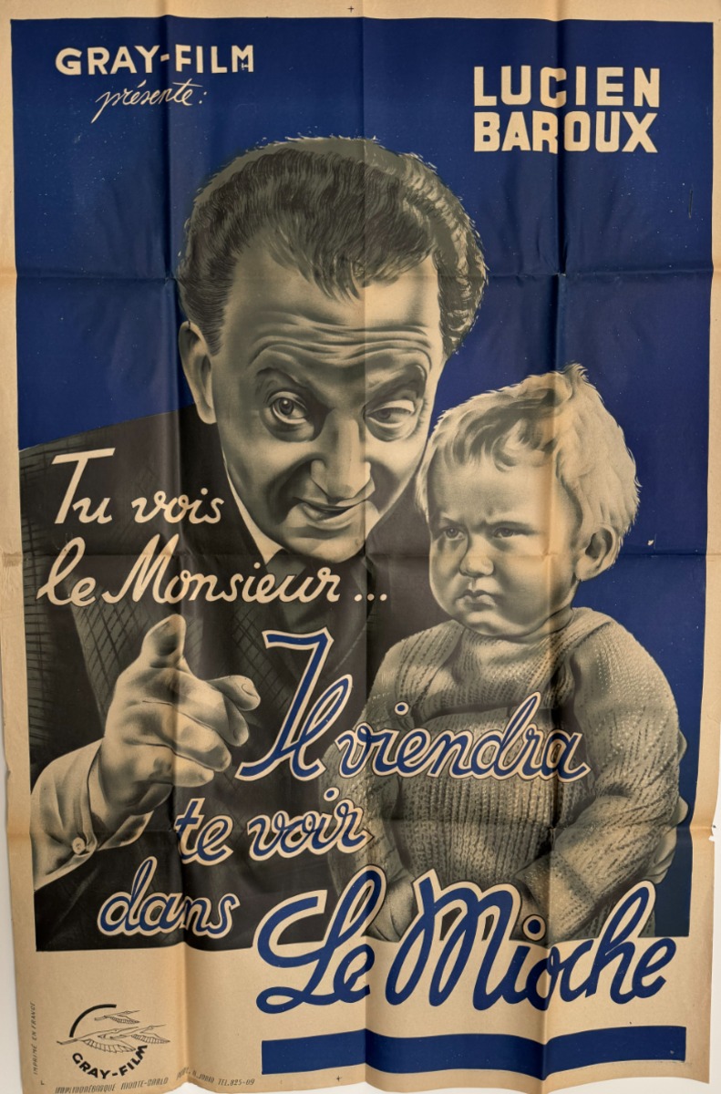 Affiche cinéma - Il viendra te voir dans le mioche 1936 - Cinéma authentique - Revue Vintage