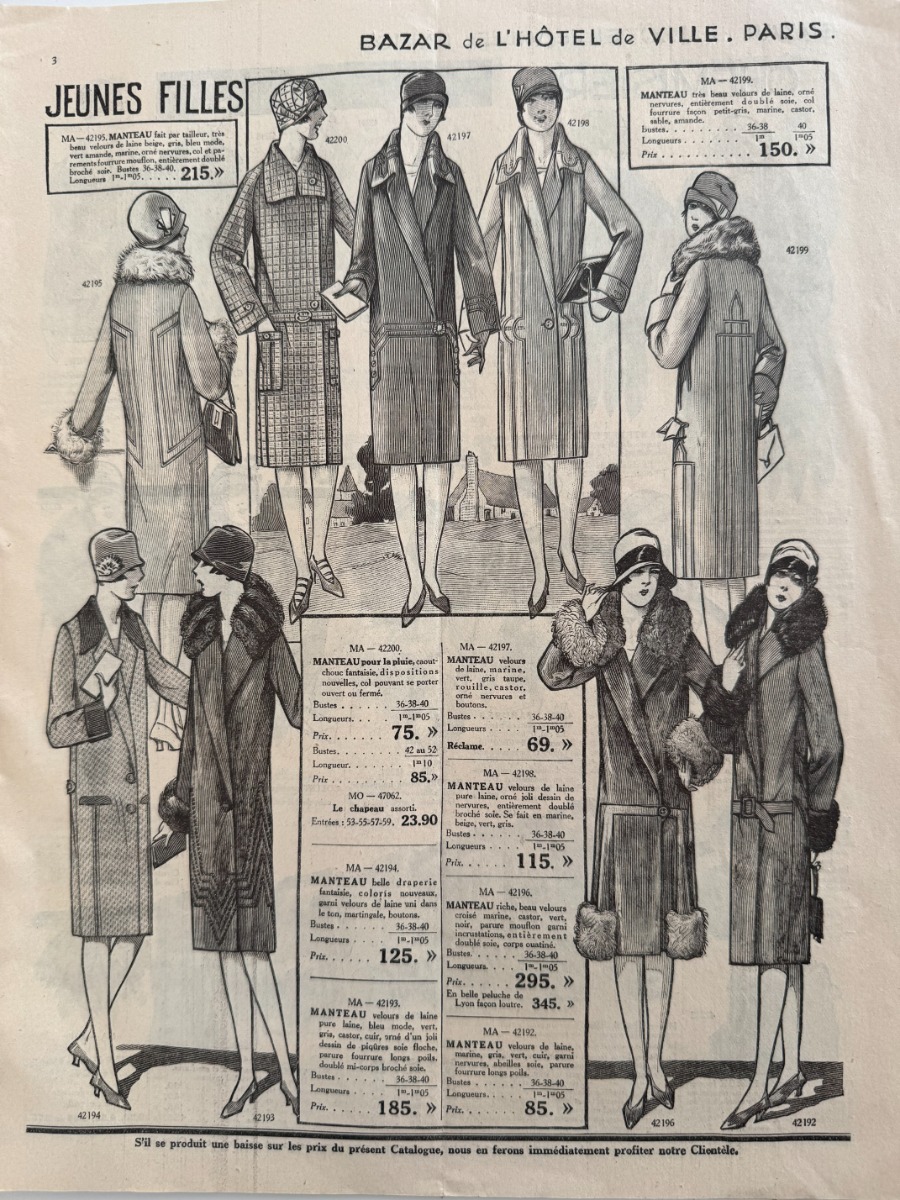 Catalogue Bazar de l'hôtel de ville - Hiver 1928 - Vue 2 - Grands Magasins