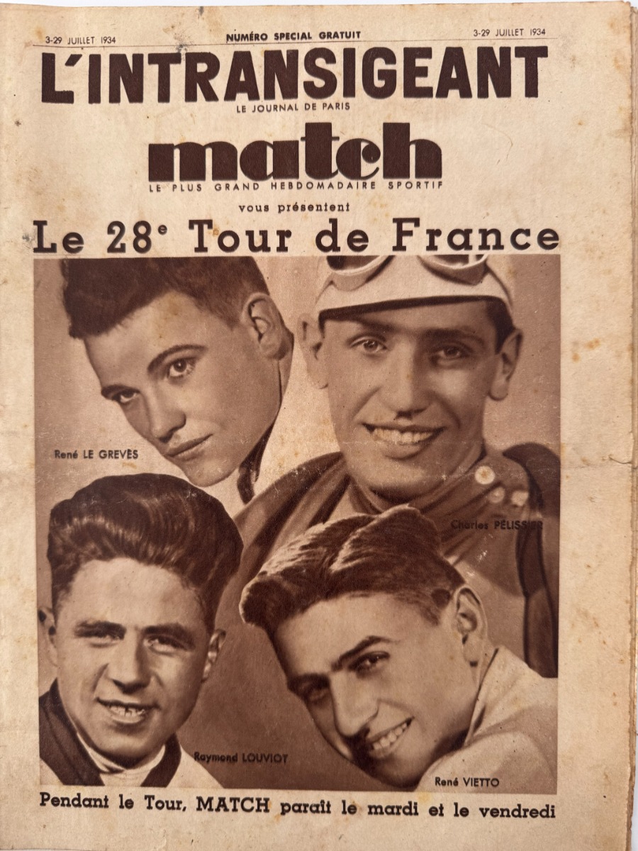 L'intransigeant - Match l'intran - Programme du 28eme Tour de France 1934 - N° spécial gratuit - Cyclisme authentique - Revue Vintage