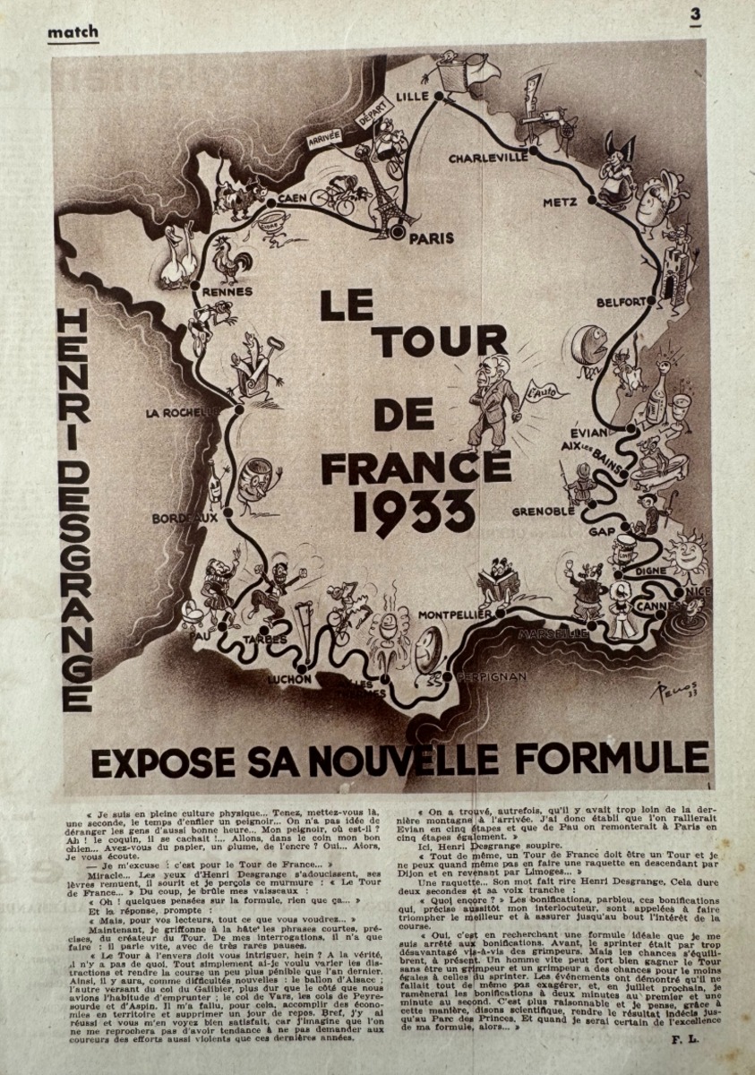 Match l'intran - Programme du 27eme Tour de France 1933 - N° spécial gratuit - Vue 2 - Cyclisme