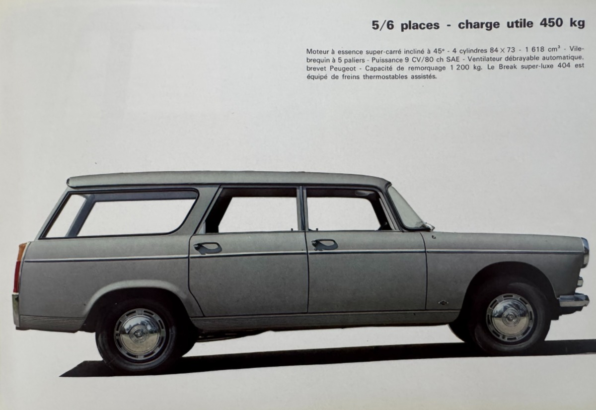 Catalogue Peugeot 404 Familiale - Commerciale - break - Vue 3 - Auto