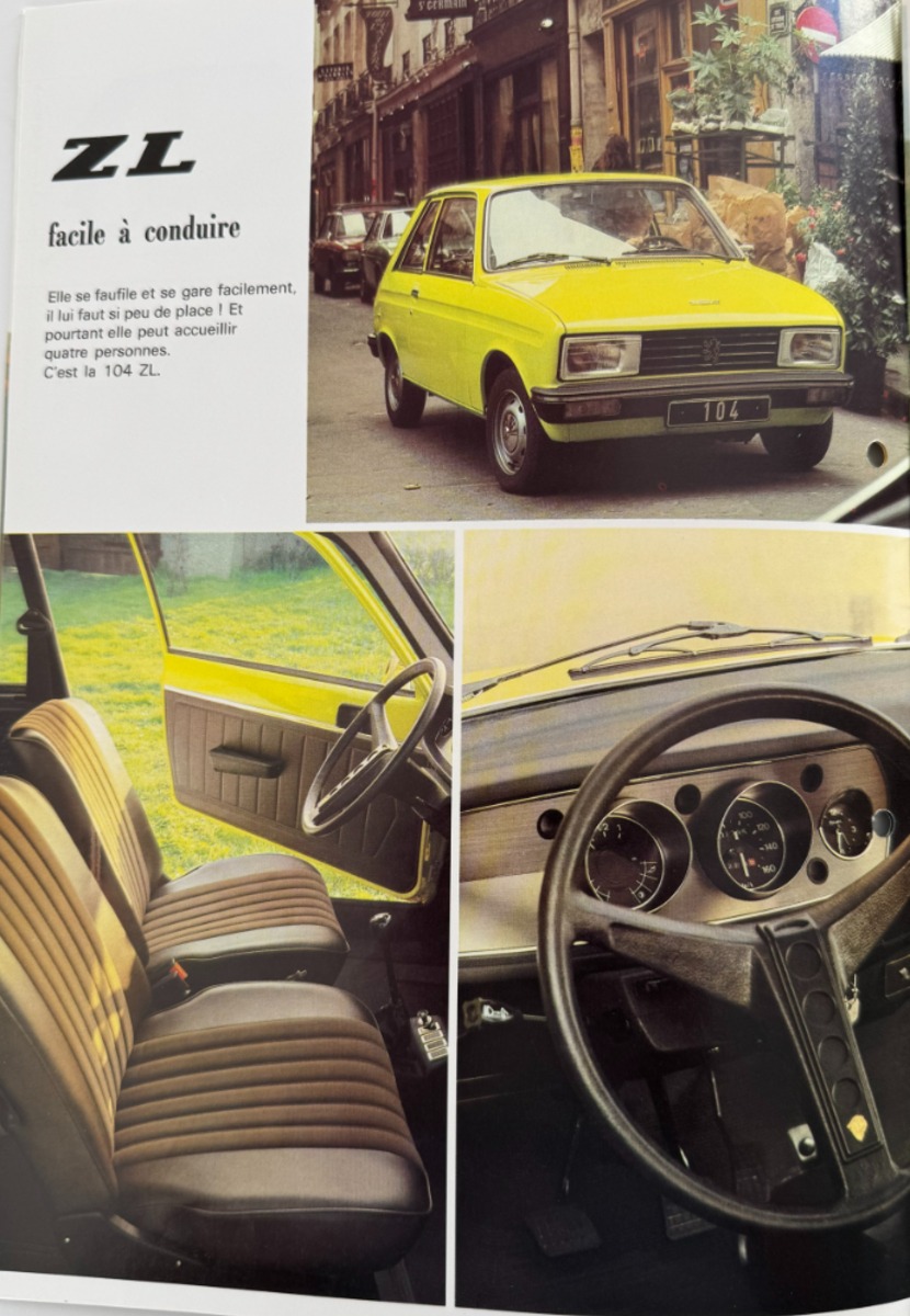 Catalogue Peugeot 104 ZL - ZS - année 1978 - Vue 2 - Auto