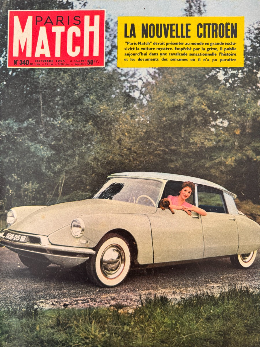 Paris Match - Premiere photo de la DS - Citroen 1955 - N° 340 - Paris Match authentique - Revue Vintage