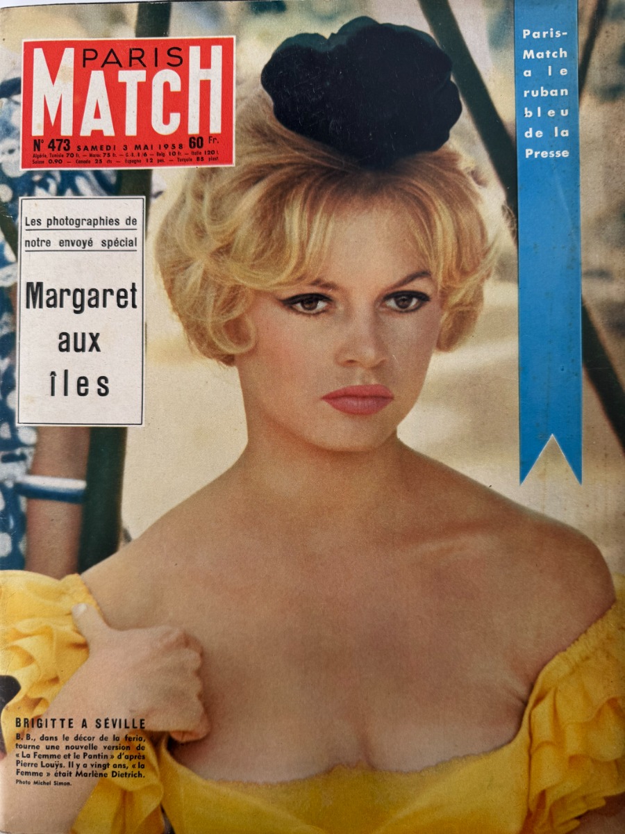 Paris Match - Brigitte Bardot 1958 N° 473 - Paris Match authentique - Revue Vintage