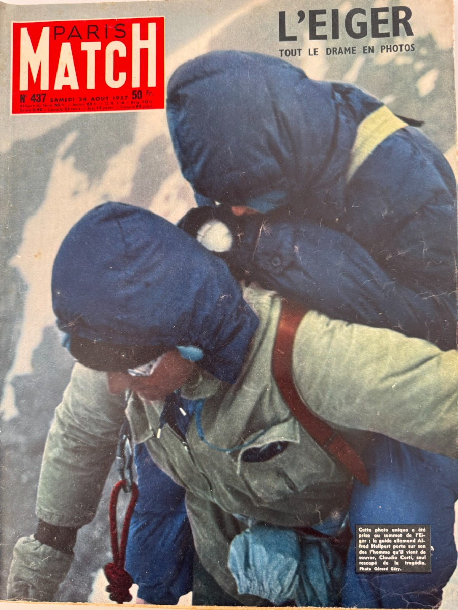 Paris Match - L'Eiger le drame - Alpinisme - montagne 1957 N° 437 Alpes Suisses - Paris Match authentique - Revue Vintage