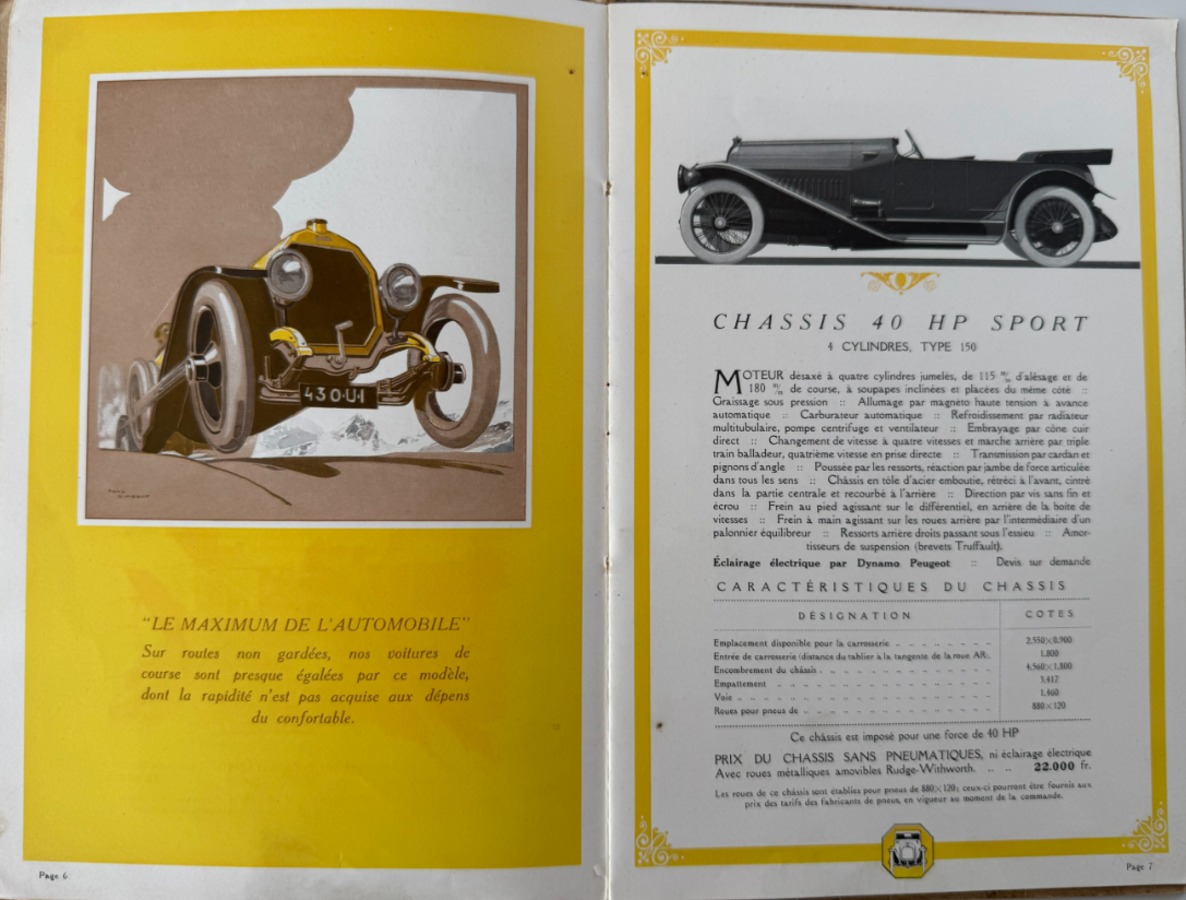 Catalogue Peugeot 1914 - 40 et 18 HP Sport - 14 et 10 HP - Bébé Peugeot. - Vue 3 - Auto