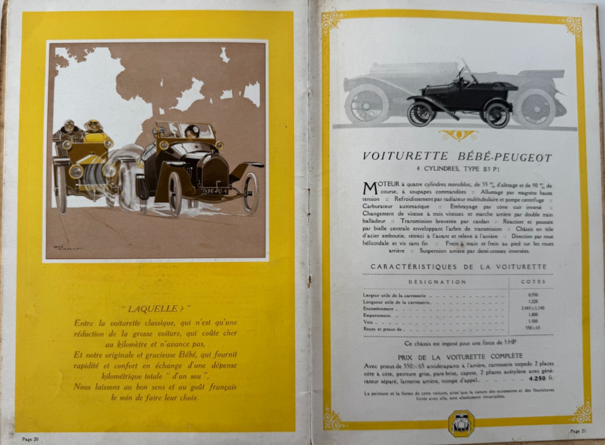 Catalogue Peugeot 1914 - 40 et 18 HP Sport - 14 et 10 HP - Bébé Peugeot. - Vue 5 - Auto