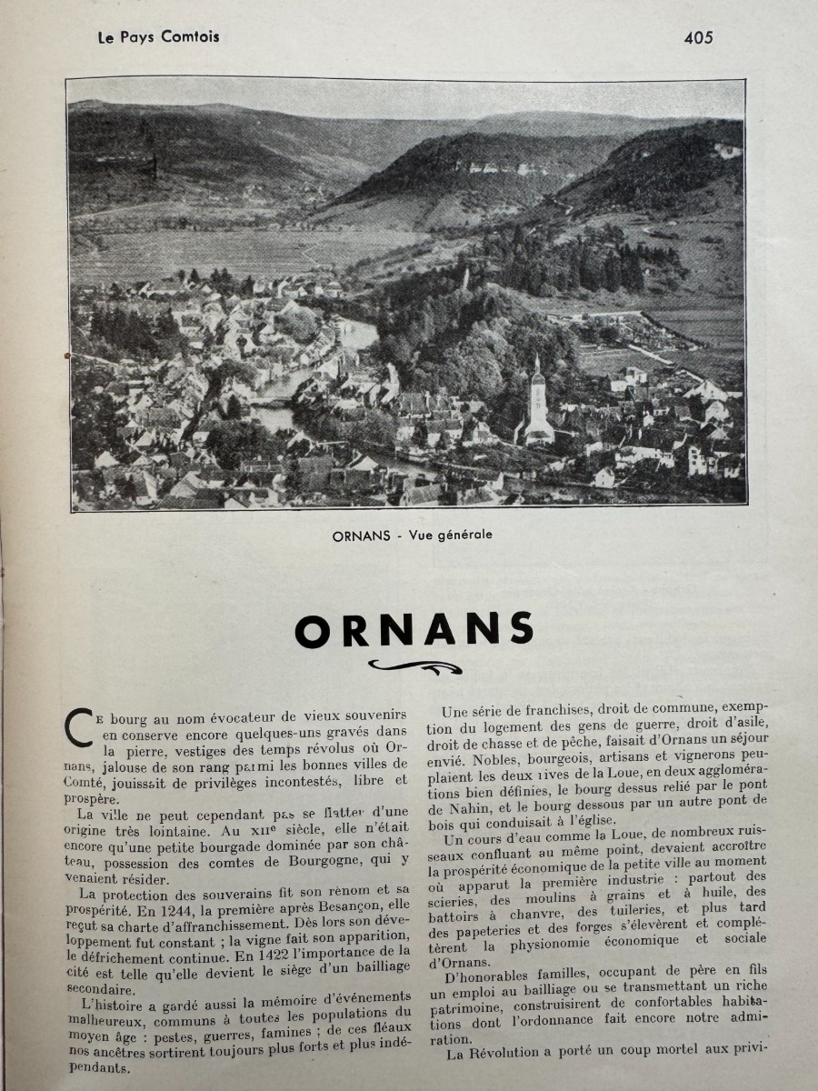 Le Pays Comtois - Ornans et la vallée de la loue 1936 - Mouthier - Vuillafans - Doubs - Vue 2 - Doubs