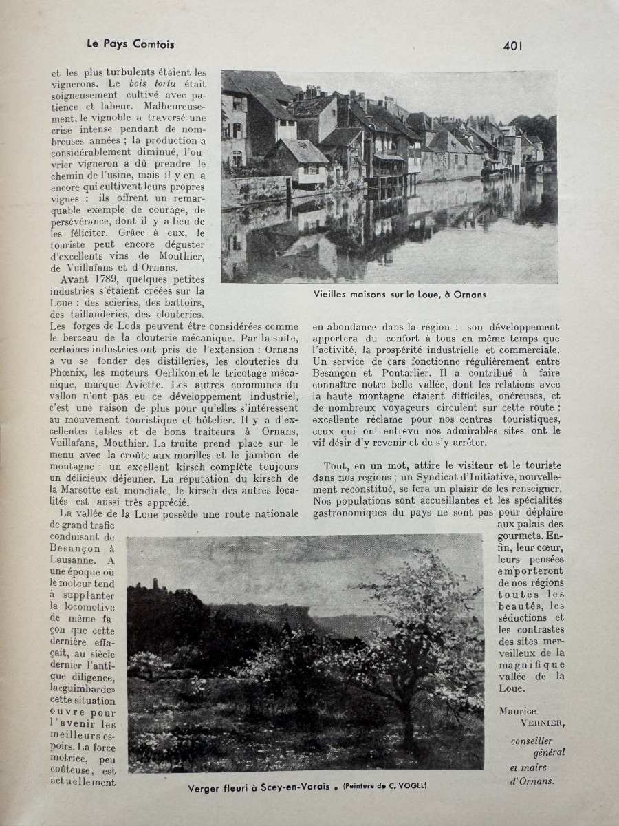 Le Pays Comtois - Ornans et la vallée de la loue 1936 - Mouthier - Vuillafans - Doubs - Vue 3 - Doubs