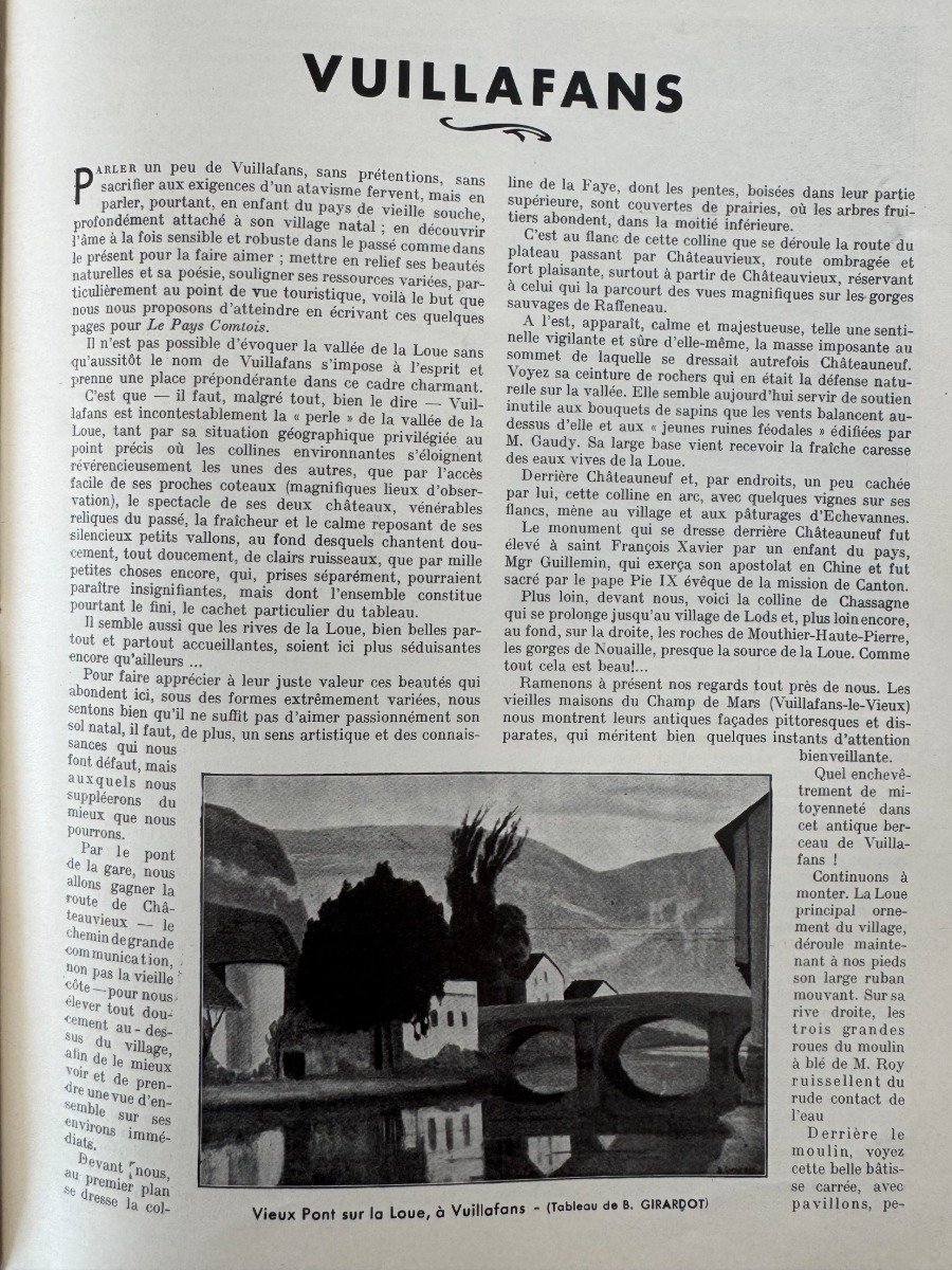 Le Pays Comtois - Ornans et la vallée de la loue 1936 - Mouthier - Vuillafans - Doubs - Vue 5 - Doubs