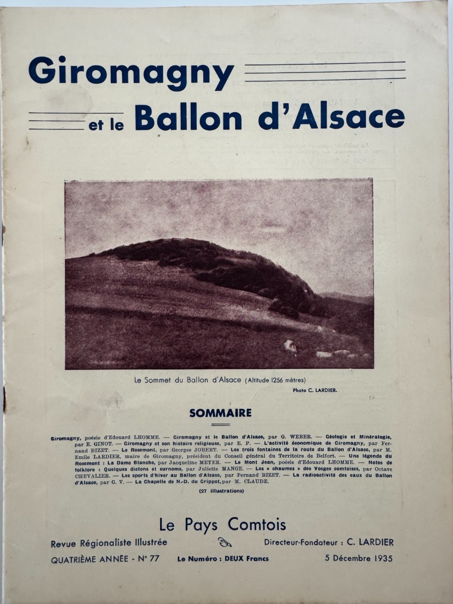 Le Pays Comtois - Giromagny et le Ballon d'Alsace 1935 - Territoire de Belfort - Territoire de Belfort authentique - Revue Vintage