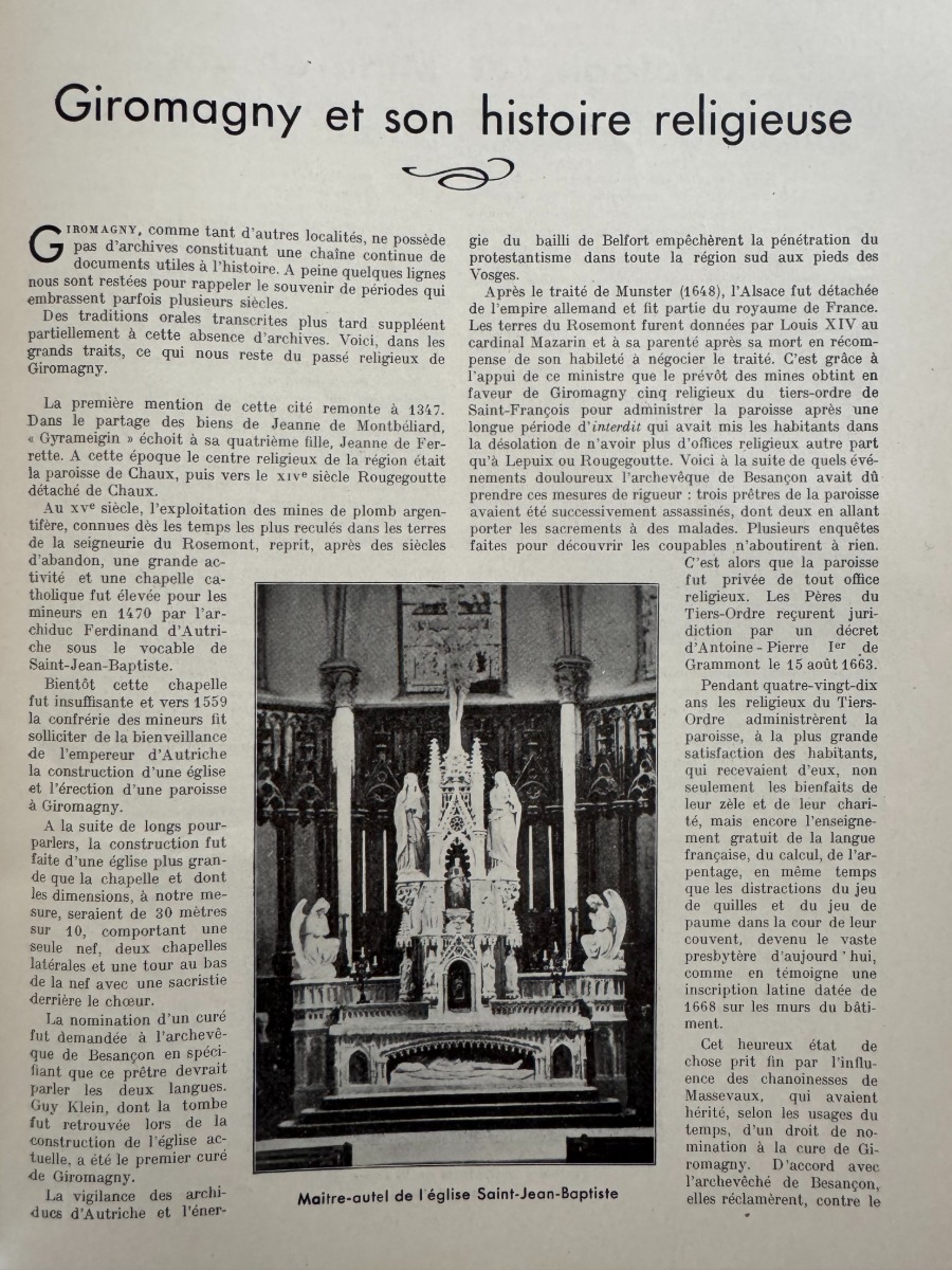 Le Pays Comtois - Giromagny et le Ballon d'Alsace 1935 - Territoire de Belfort - Vue 3 - Territoire de Belfort