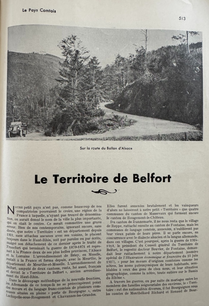 Le Pays Comtois 1935 - Belfort - Territoire de Belfort - Vue 2 - Territoire de Belfort